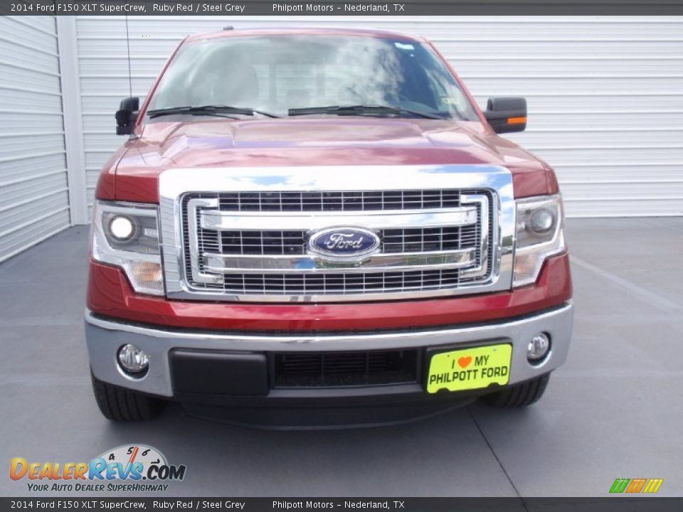 2014 Ford F150 XLT SuperCrew Ruby Red / Steel Grey Photo #7