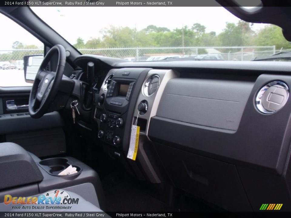 2014 Ford F150 XLT SuperCrew Ruby Red / Steel Grey Photo #22
