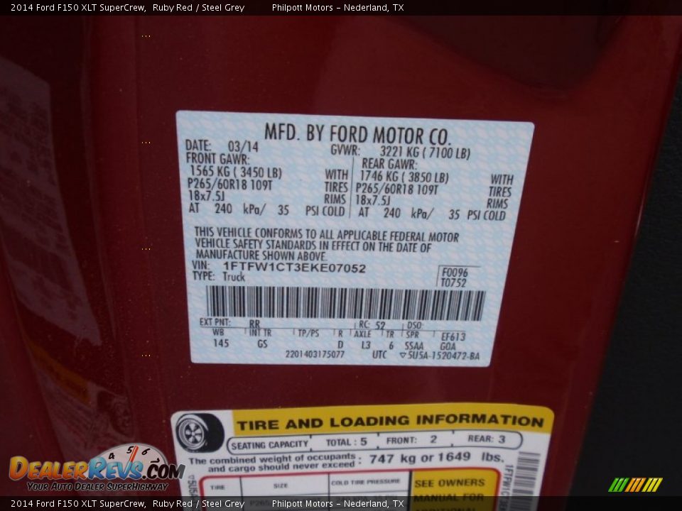 2014 Ford F150 XLT SuperCrew Ruby Red / Steel Grey Photo #36