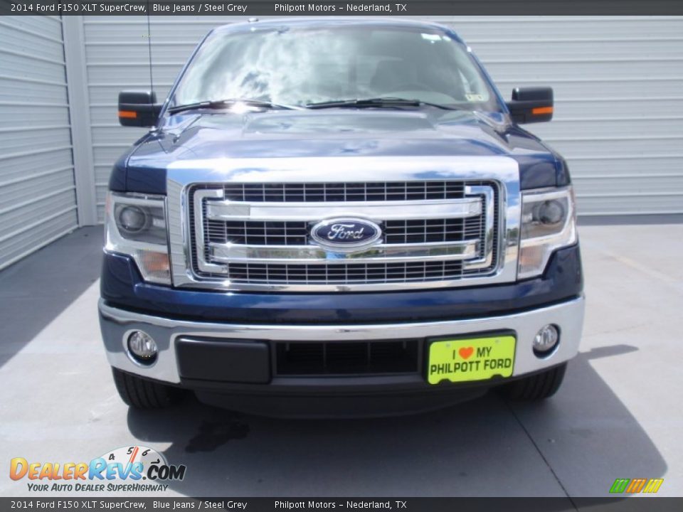 2014 Ford F150 XLT SuperCrew Blue Jeans / Steel Grey Photo #8