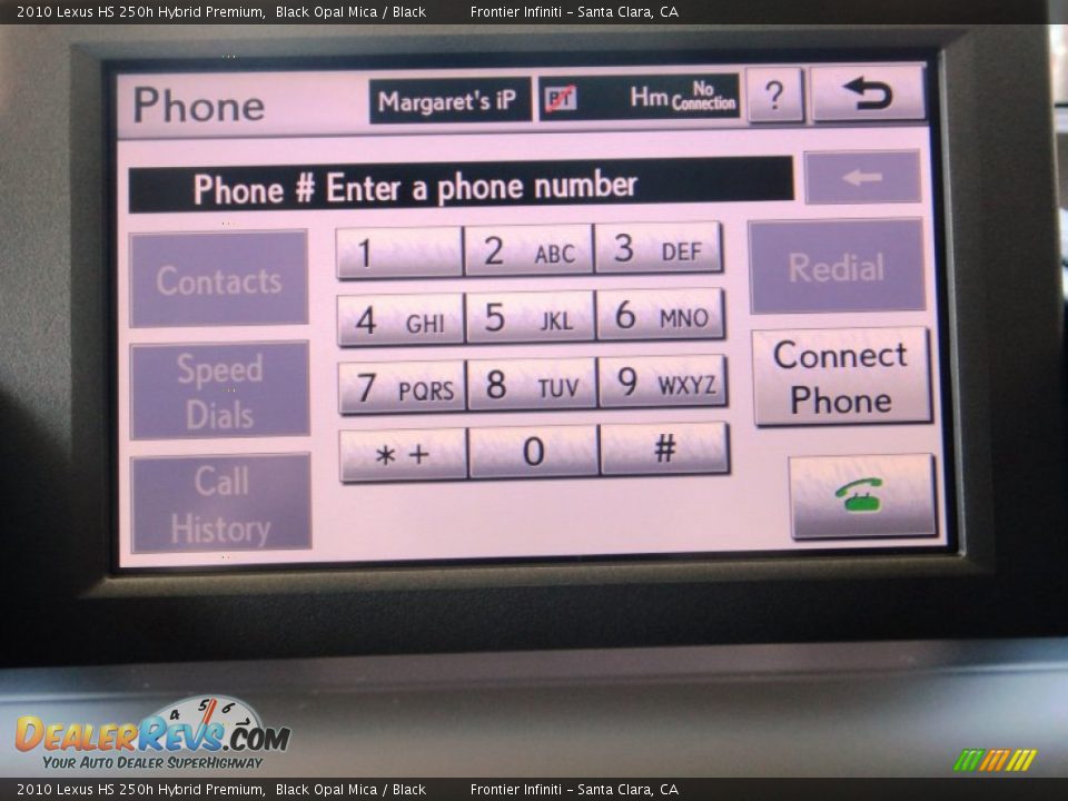 2010 Lexus HS 250h Hybrid Premium Black Opal Mica / Black Photo #11