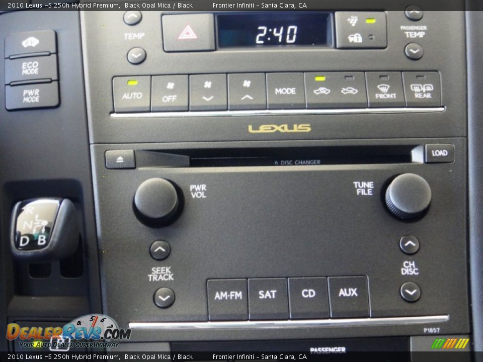 2010 Lexus HS 250h Hybrid Premium Black Opal Mica / Black Photo #13