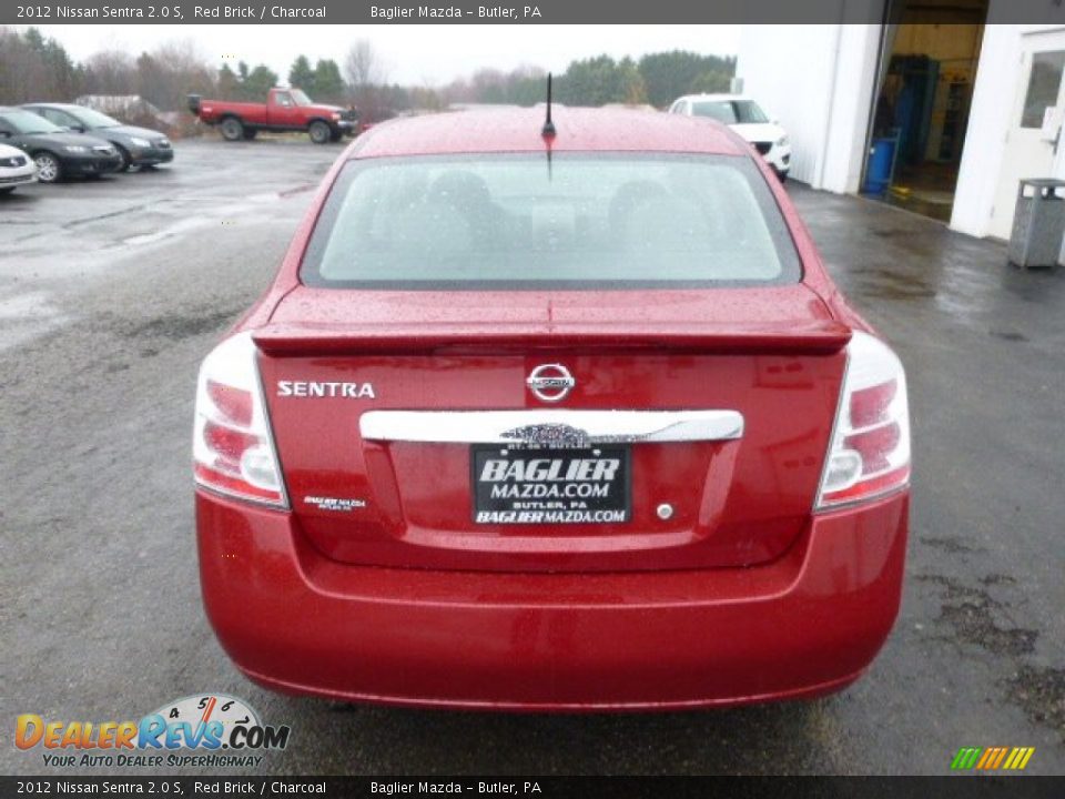 2012 Nissan Sentra 2.0 S Red Brick / Charcoal Photo #7