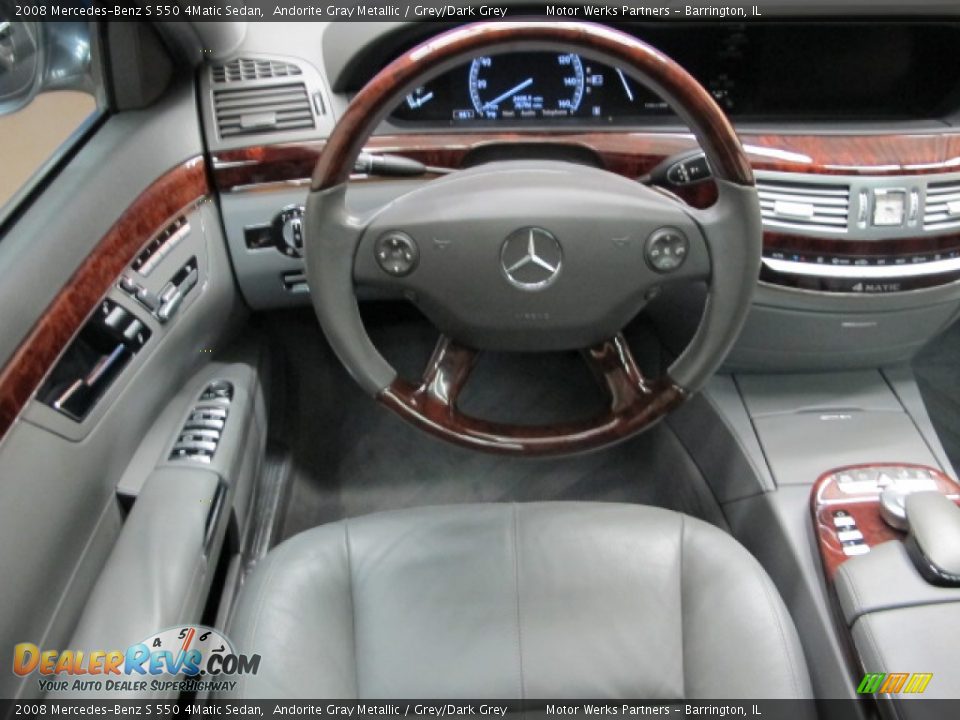 2008 Mercedes-Benz S 550 4Matic Sedan Andorite Gray Metallic / Grey/Dark Grey Photo #25