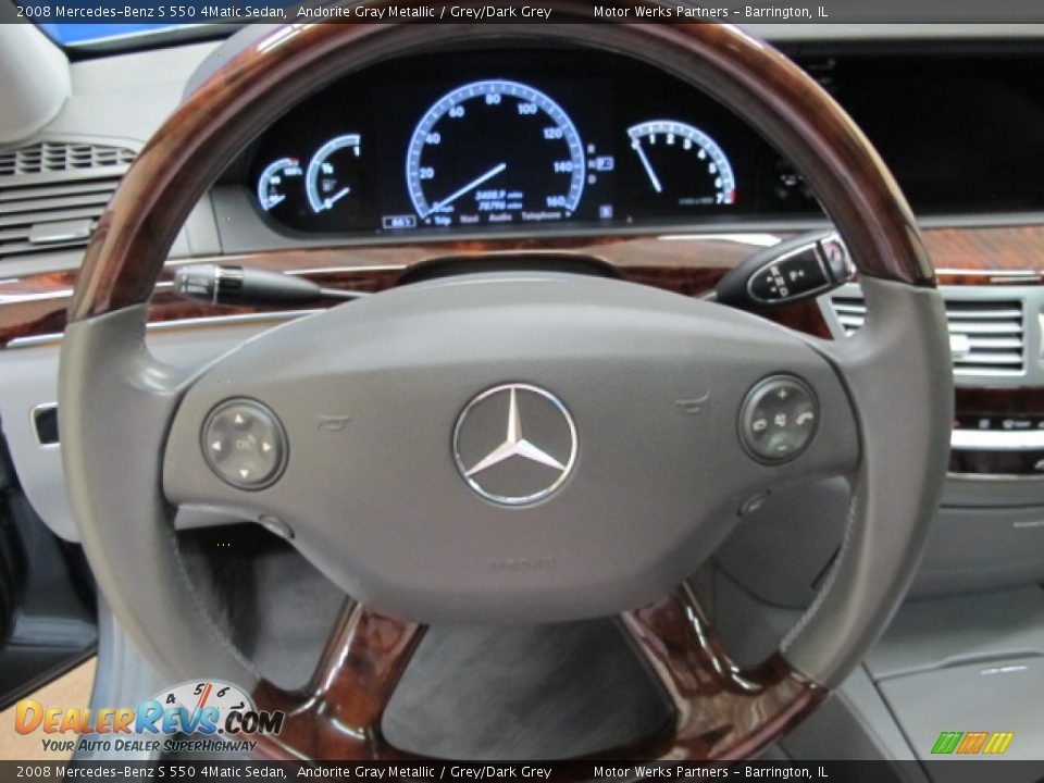 2008 Mercedes-Benz S 550 4Matic Sedan Andorite Gray Metallic / Grey/Dark Grey Photo #35
