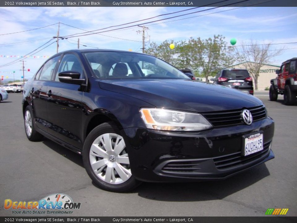2012 Volkswagen Jetta SE Sedan Black / Titan Black Photo #1
