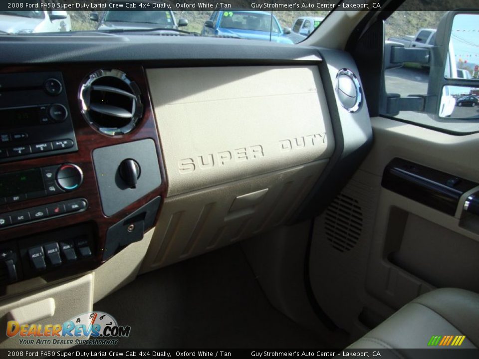 2008 Ford F450 Super Duty Lariat Crew Cab 4x4 Dually Oxford White / Tan Photo #15