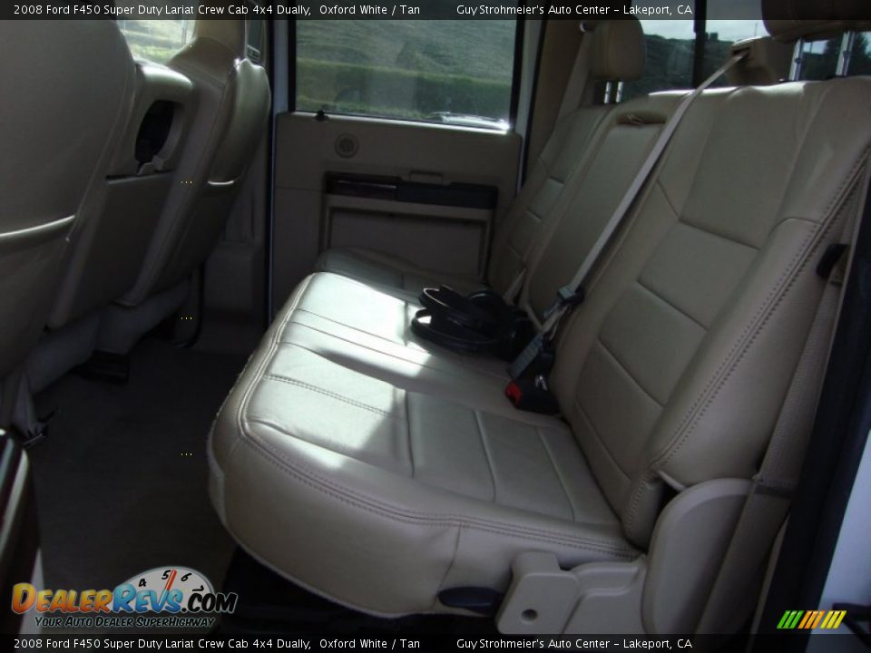 2008 Ford F450 Super Duty Lariat Crew Cab 4x4 Dually Oxford White / Tan Photo #23