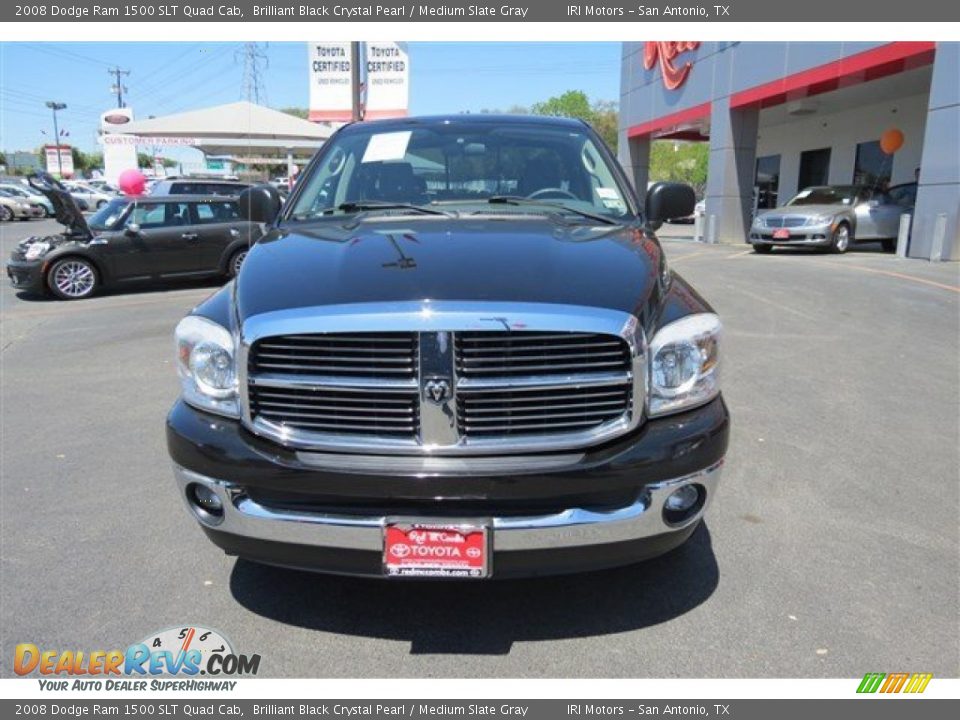2008 Dodge Ram 1500 SLT Quad Cab Brilliant Black Crystal Pearl / Medium Slate Gray Photo #2