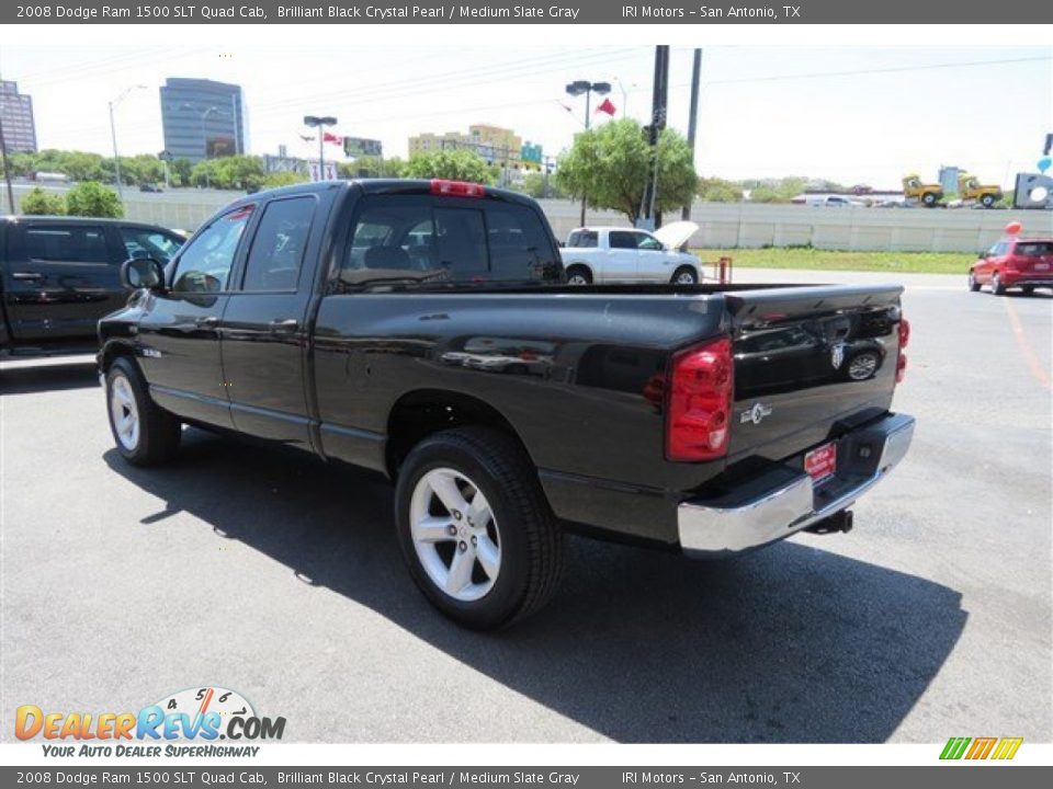 2008 Dodge Ram 1500 SLT Quad Cab Brilliant Black Crystal Pearl / Medium Slate Gray Photo #5