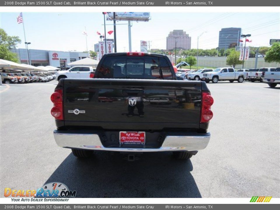 2008 Dodge Ram 1500 SLT Quad Cab Brilliant Black Crystal Pearl / Medium Slate Gray Photo #6