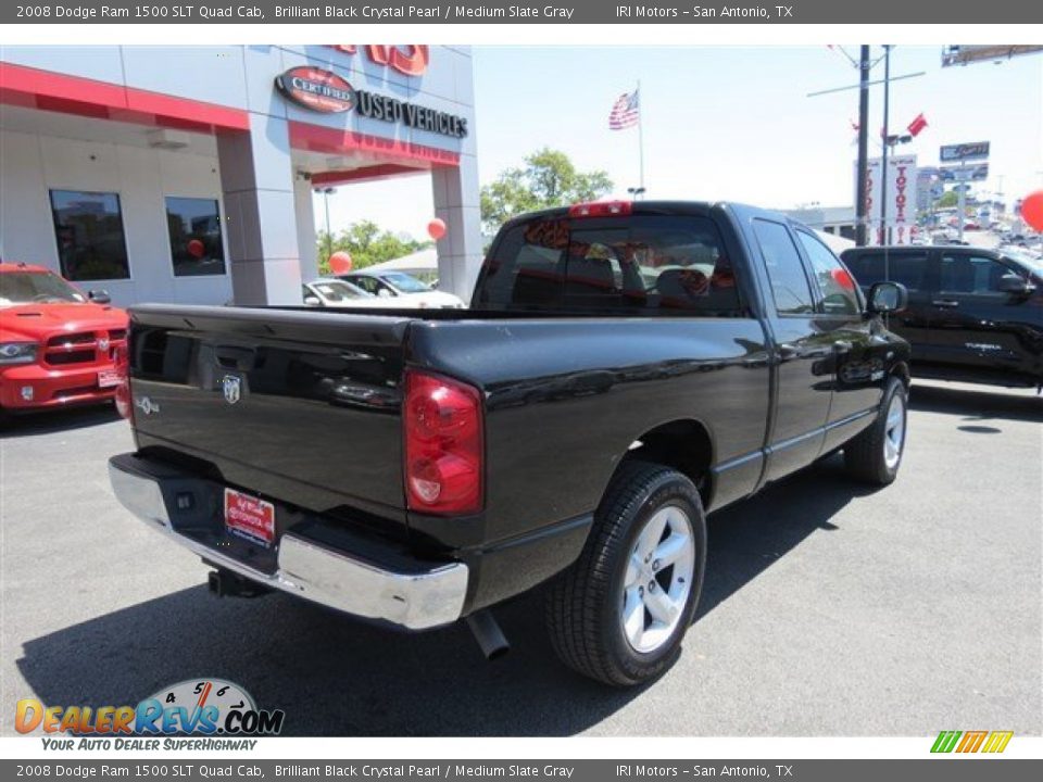 2008 Dodge Ram 1500 SLT Quad Cab Brilliant Black Crystal Pearl / Medium Slate Gray Photo #7
