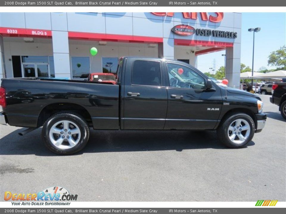 2008 Dodge Ram 1500 SLT Quad Cab Brilliant Black Crystal Pearl / Medium Slate Gray Photo #8