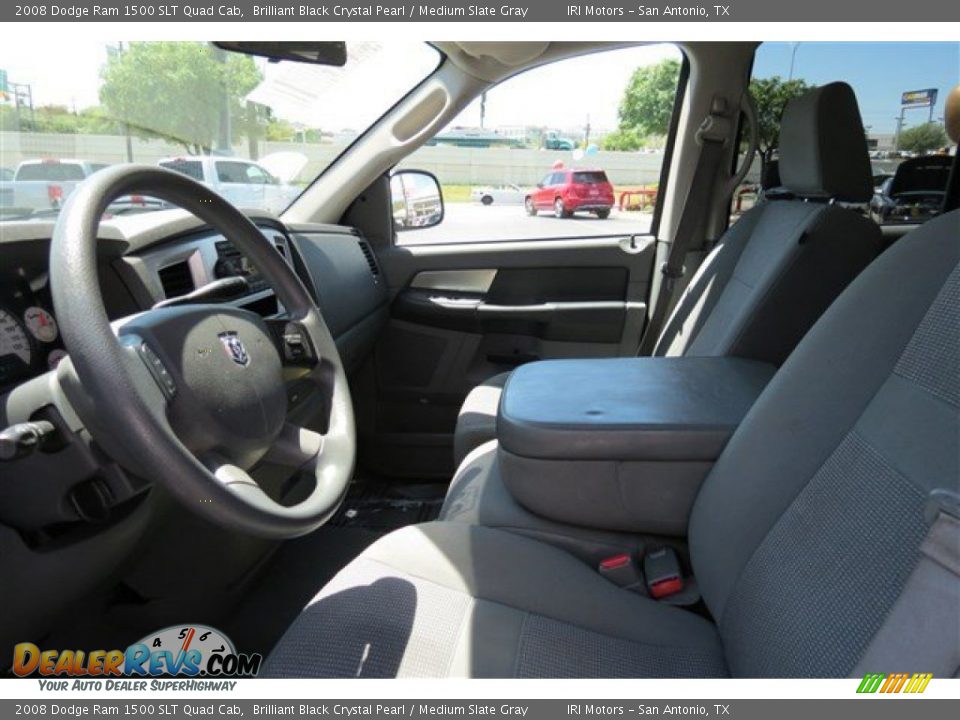2008 Dodge Ram 1500 SLT Quad Cab Brilliant Black Crystal Pearl / Medium Slate Gray Photo #11