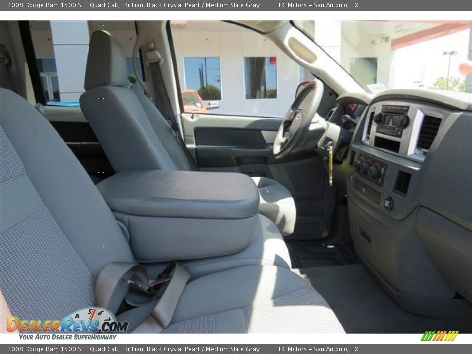 2008 Dodge Ram 1500 SLT Quad Cab Brilliant Black Crystal Pearl / Medium Slate Gray Photo #13