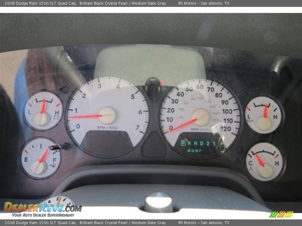 2008 Dodge Ram 1500 SLT Quad Cab Brilliant Black Crystal Pearl / Medium Slate Gray Photo #16