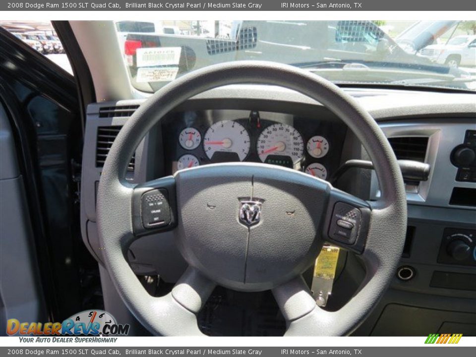 2008 Dodge Ram 1500 SLT Quad Cab Brilliant Black Crystal Pearl / Medium Slate Gray Photo #17