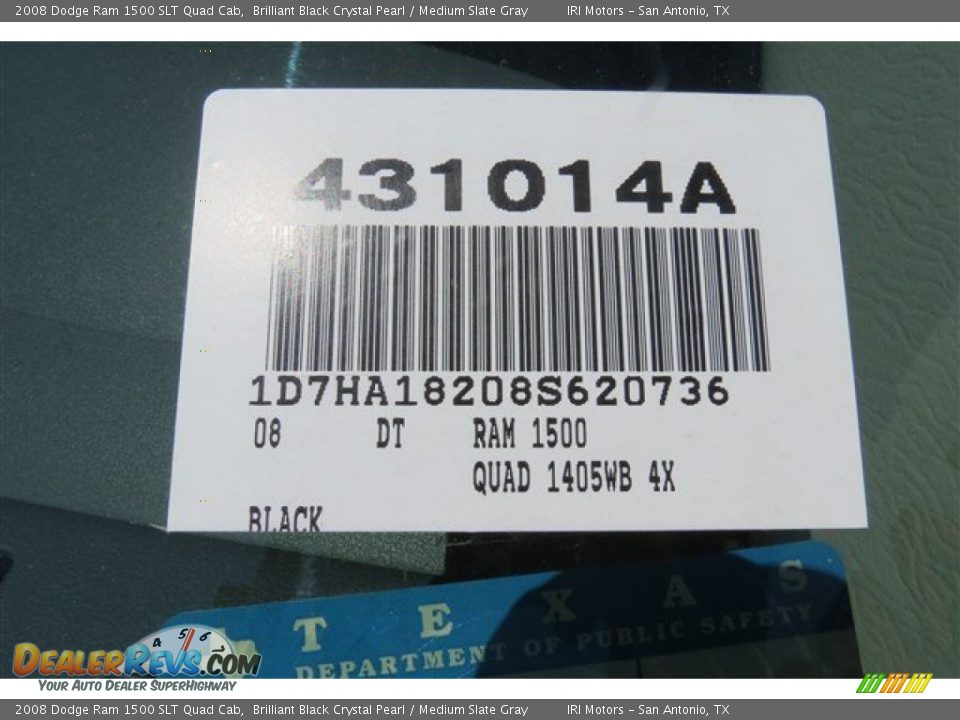 2008 Dodge Ram 1500 SLT Quad Cab Brilliant Black Crystal Pearl / Medium Slate Gray Photo #18