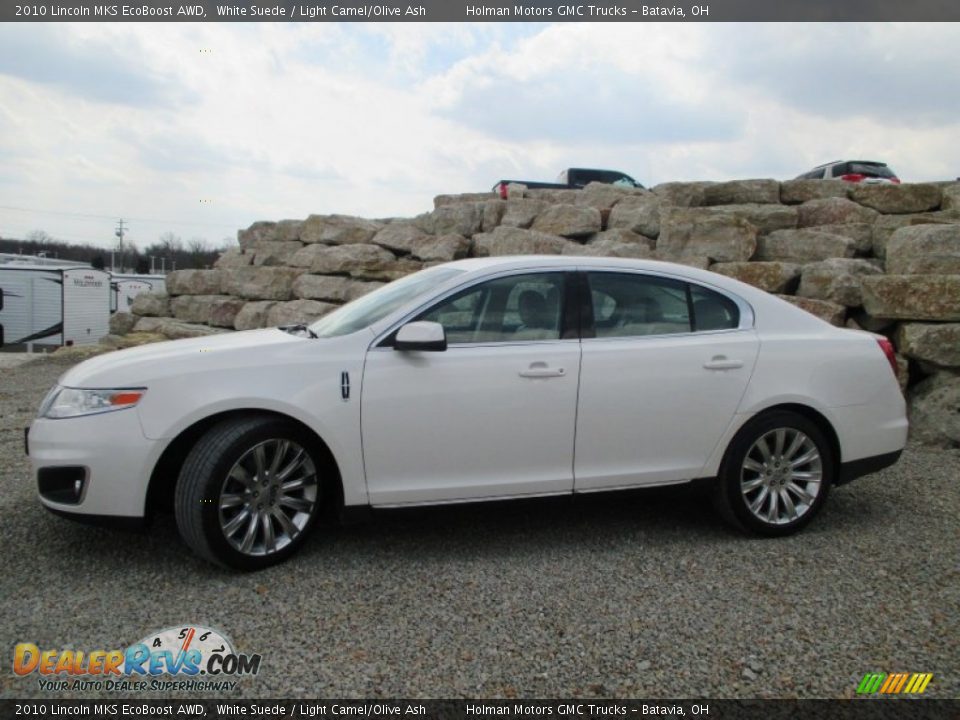 2010 Lincoln MKS EcoBoost AWD White Suede / Light Camel/Olive Ash Photo #3