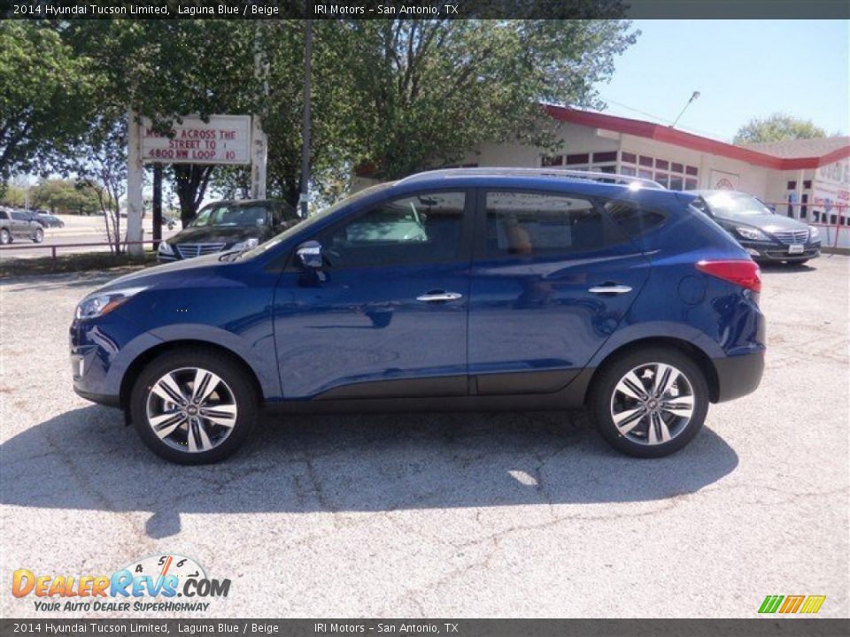 2014 Hyundai Tucson Limited Laguna Blue / Beige Photo #3