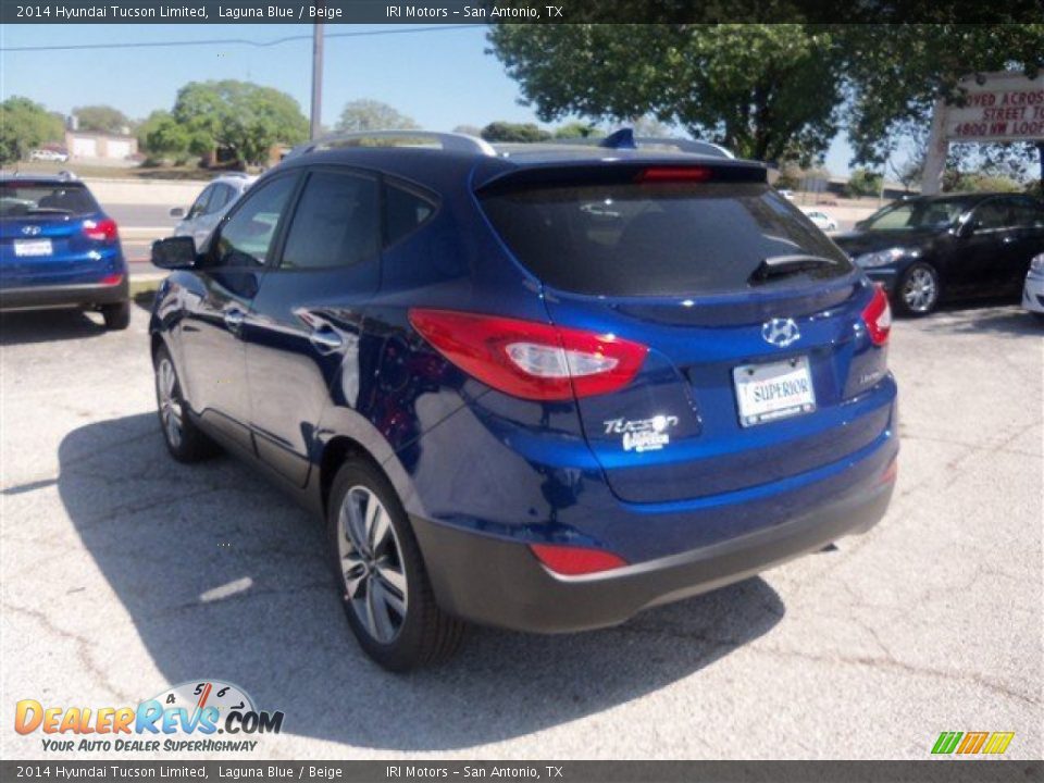 2014 Hyundai Tucson Limited Laguna Blue / Beige Photo #4