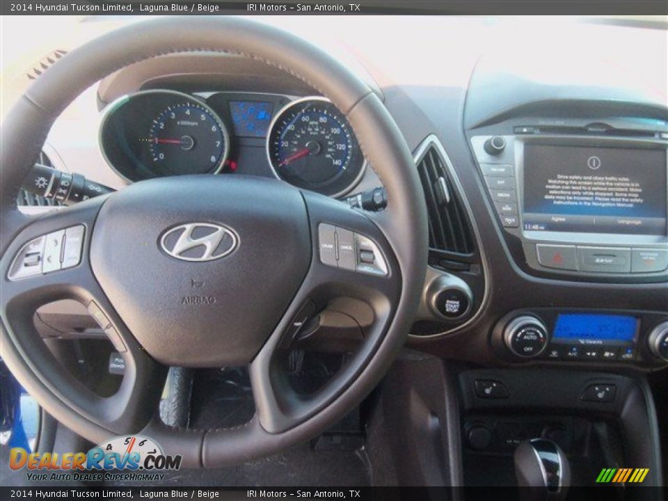2014 Hyundai Tucson Limited Laguna Blue / Beige Photo #7