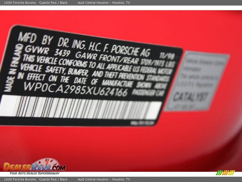 1999 Porsche Boxster Guards Red / Black Photo #32