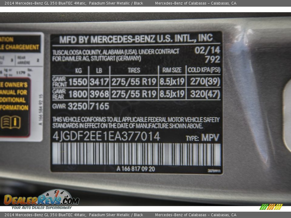 2014 Mercedes-Benz GL 350 BlueTEC 4Matic Paladium Silver Metallic / Black Photo #7