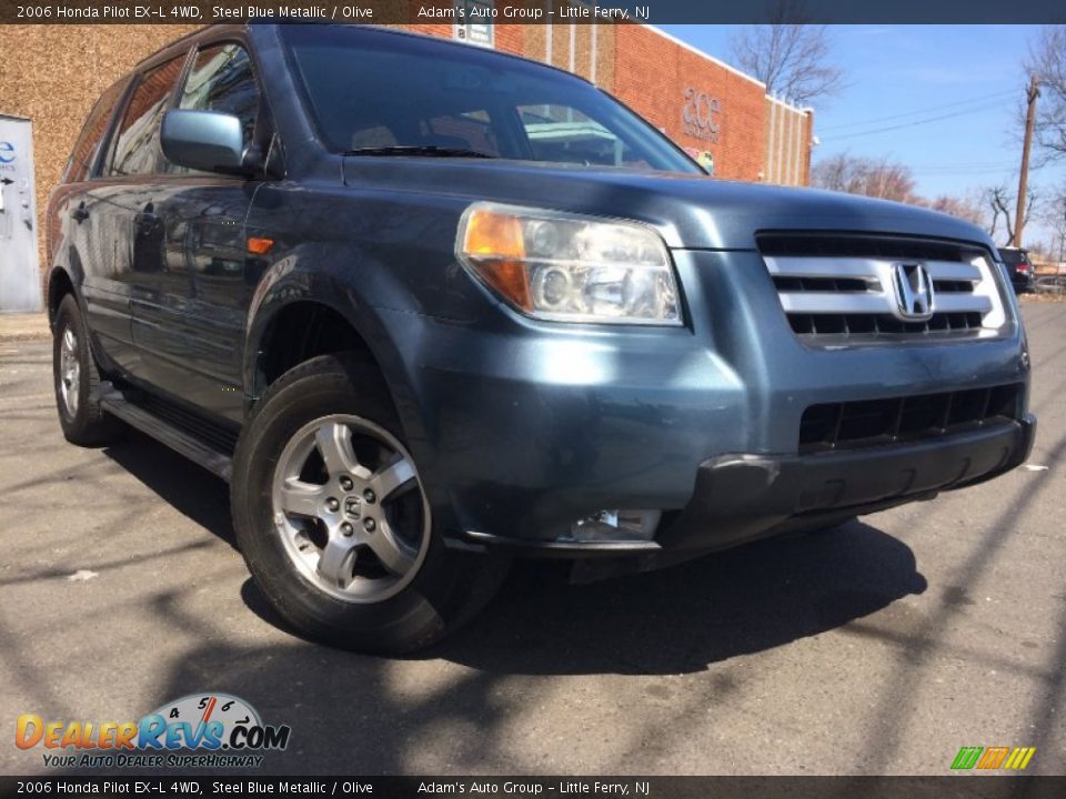 2006 Honda Pilot EX-L 4WD Steel Blue Metallic / Olive Photo #3
