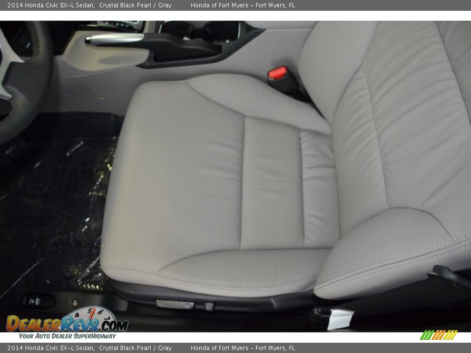 2014 Honda Civic EX-L Sedan Crystal Black Pearl / Gray Photo #10