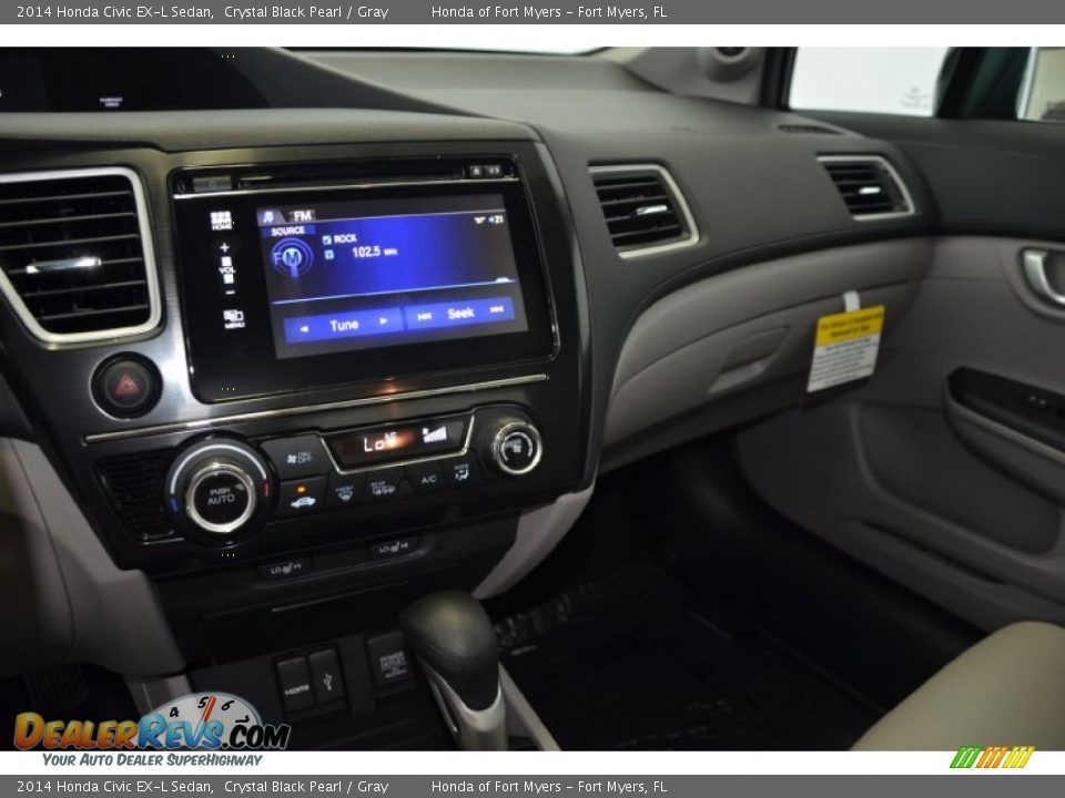 2014 Honda Civic EX-L Sedan Crystal Black Pearl / Gray Photo #11