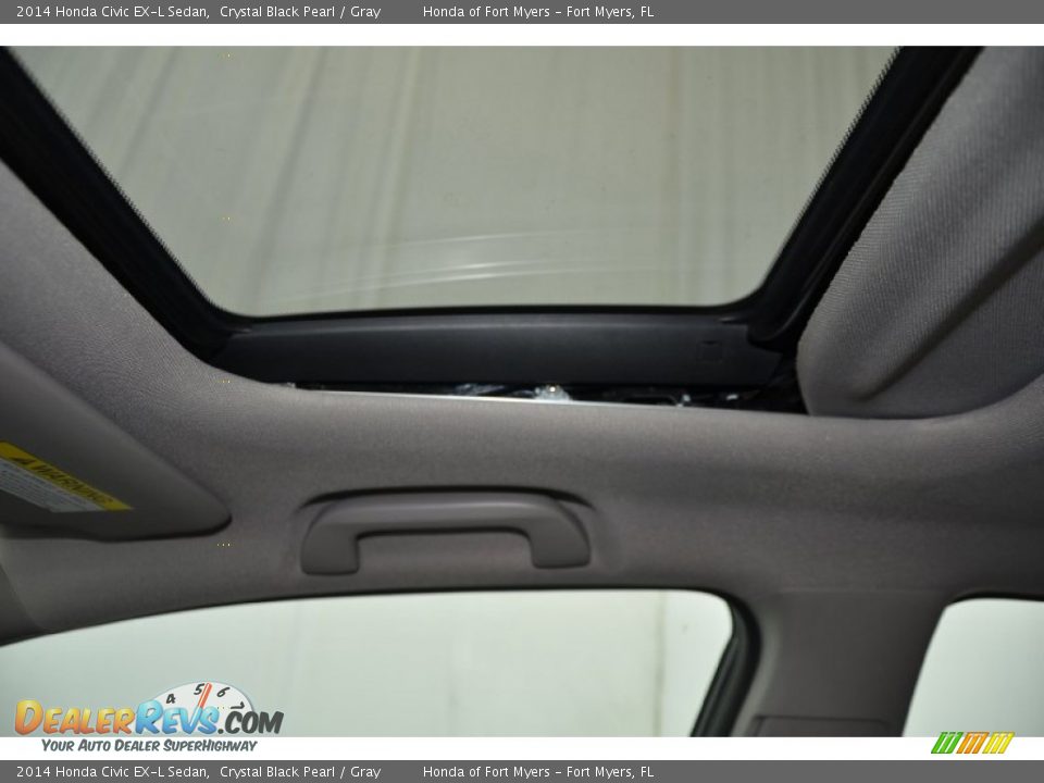 2014 Honda Civic EX-L Sedan Crystal Black Pearl / Gray Photo #12