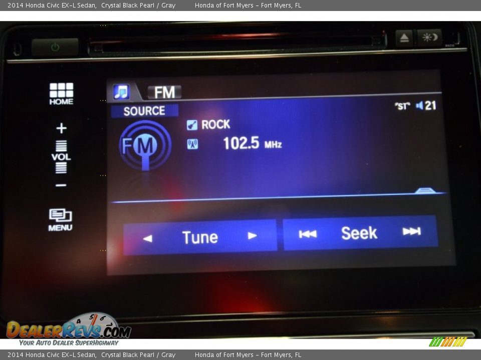 2014 Honda Civic EX-L Sedan Crystal Black Pearl / Gray Photo #13