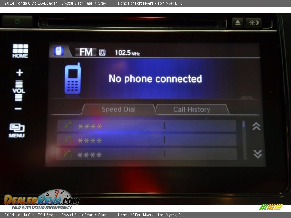 2014 Honda Civic EX-L Sedan Crystal Black Pearl / Gray Photo #15