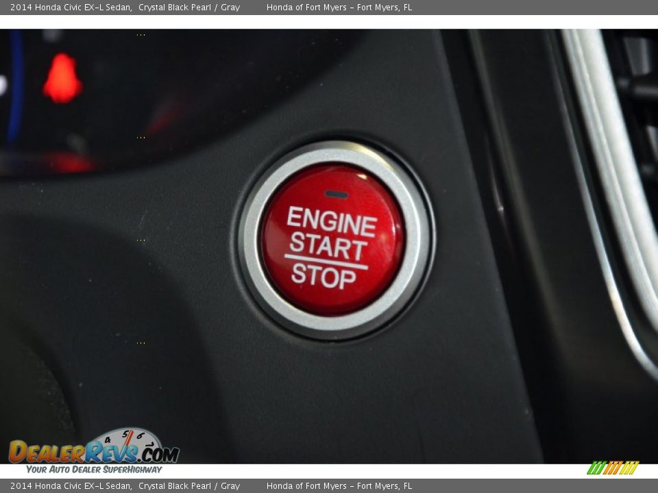 2014 Honda Civic EX-L Sedan Crystal Black Pearl / Gray Photo #16