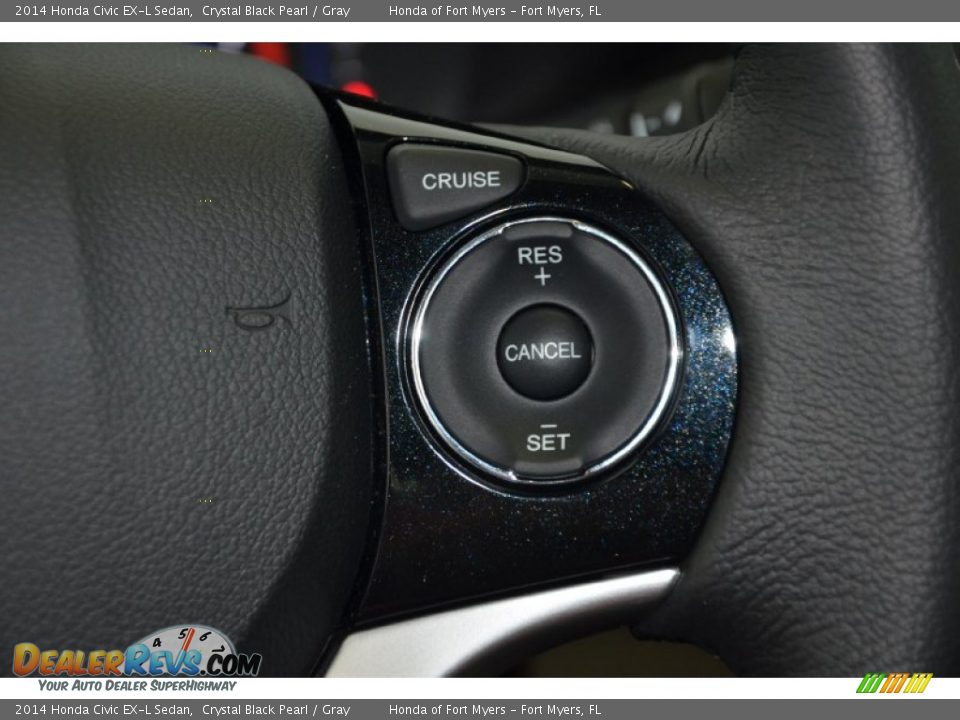 2014 Honda Civic EX-L Sedan Crystal Black Pearl / Gray Photo #17