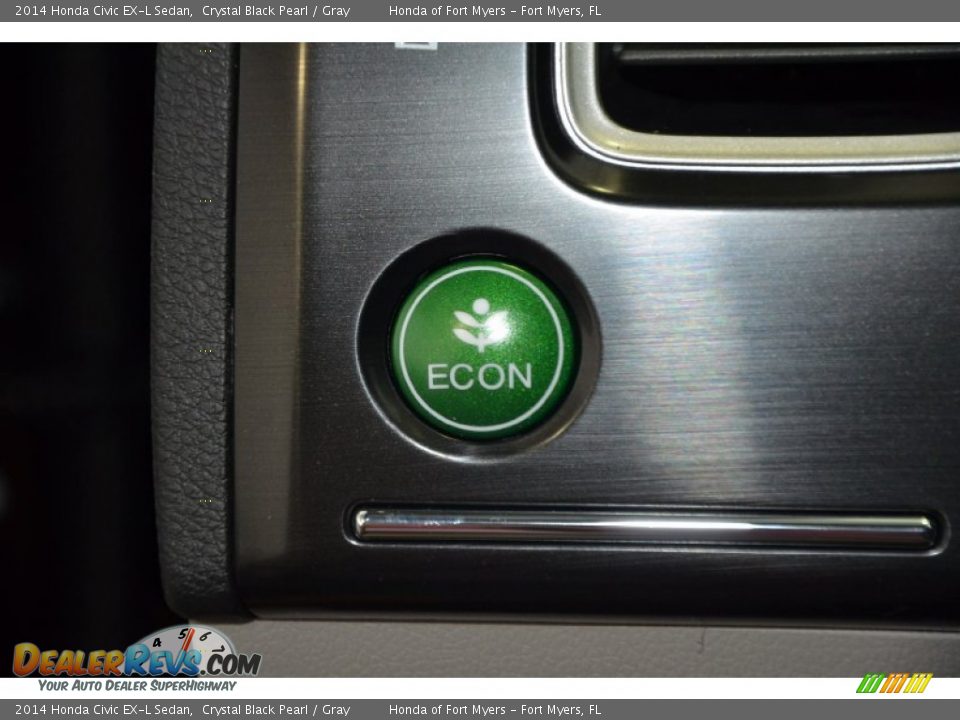 2014 Honda Civic EX-L Sedan Crystal Black Pearl / Gray Photo #19