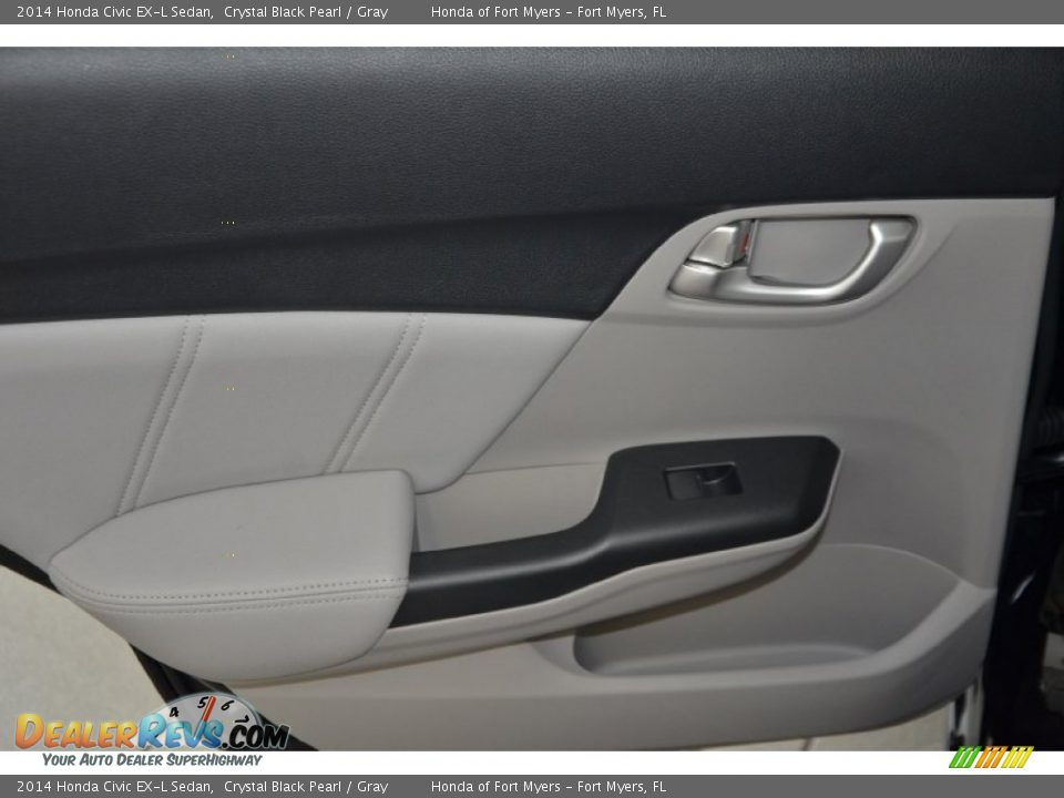 2014 Honda Civic EX-L Sedan Crystal Black Pearl / Gray Photo #20