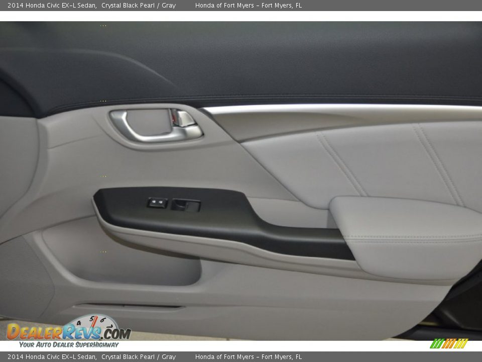 2014 Honda Civic EX-L Sedan Crystal Black Pearl / Gray Photo #26