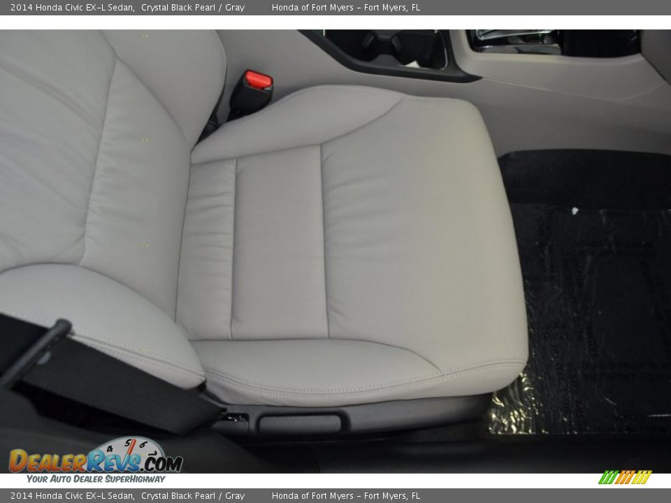 2014 Honda Civic EX-L Sedan Crystal Black Pearl / Gray Photo #27