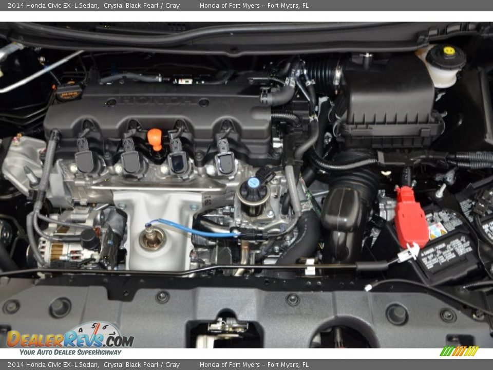 2014 Honda Civic EX-L Sedan Crystal Black Pearl / Gray Photo #29