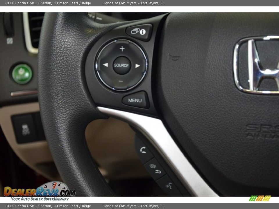 2014 Honda Civic LX Sedan Crimson Pearl / Beige Photo #14
