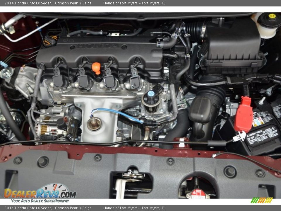 2014 Honda Civic LX Sedan Crimson Pearl / Beige Photo #25