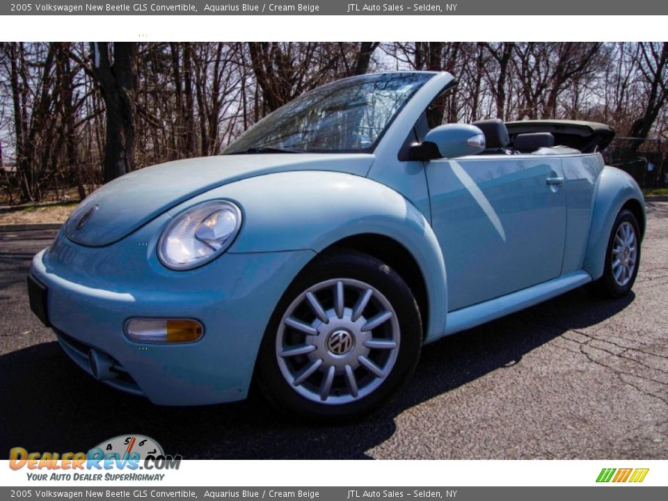 2005 Volkswagen New Beetle GLS Convertible Aquarius Blue / Cream Beige Photo #1