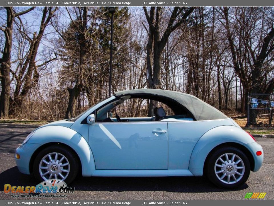 2005 Volkswagen New Beetle GLS Convertible Aquarius Blue / Cream Beige Photo #4