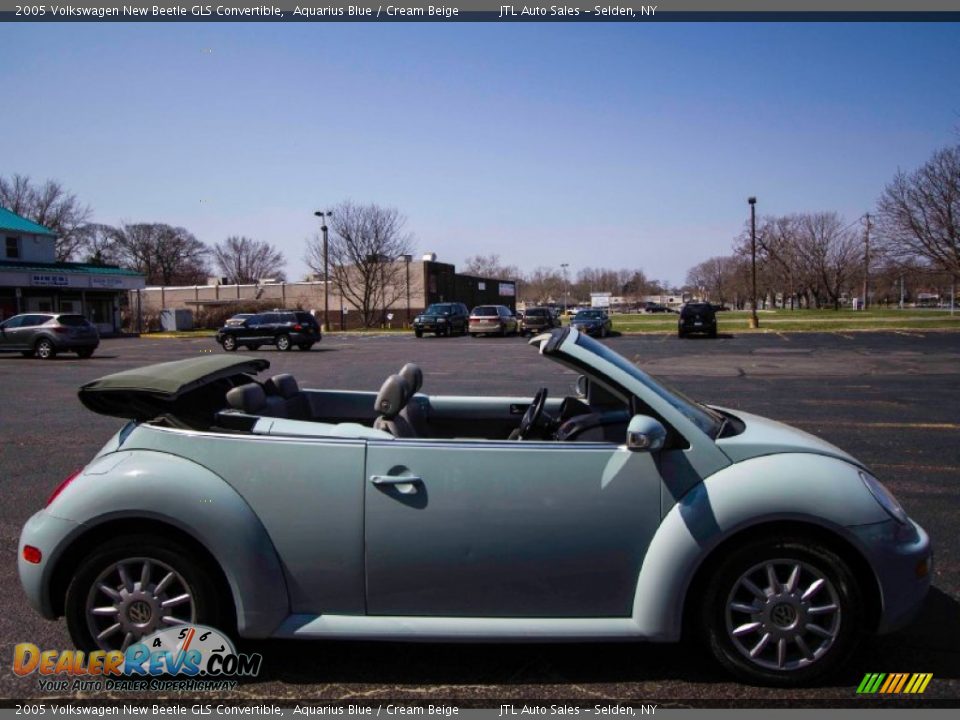 2005 Volkswagen New Beetle GLS Convertible Aquarius Blue / Cream Beige Photo #8