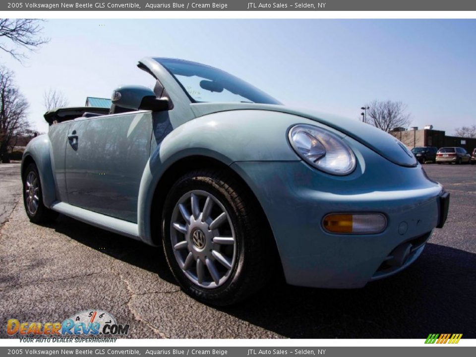 2005 Volkswagen New Beetle GLS Convertible Aquarius Blue / Cream Beige Photo #9