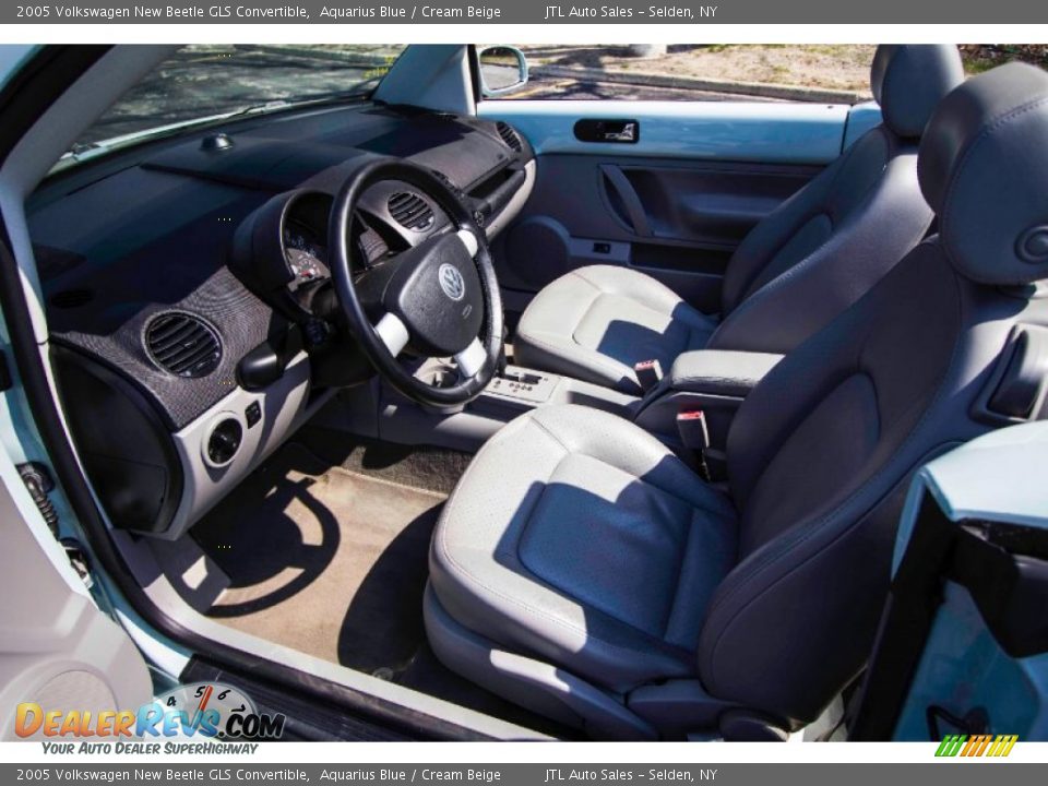 2005 Volkswagen New Beetle GLS Convertible Aquarius Blue / Cream Beige Photo #15