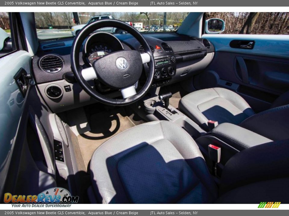 2005 Volkswagen New Beetle GLS Convertible Aquarius Blue / Cream Beige Photo #16