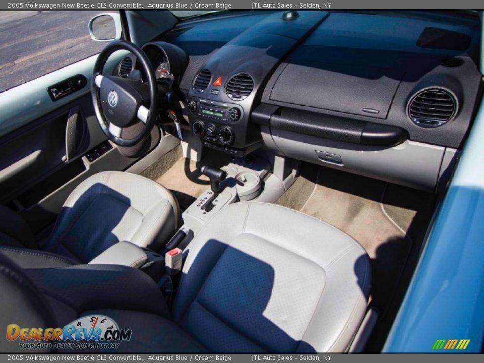 2005 Volkswagen New Beetle GLS Convertible Aquarius Blue / Cream Beige Photo #17